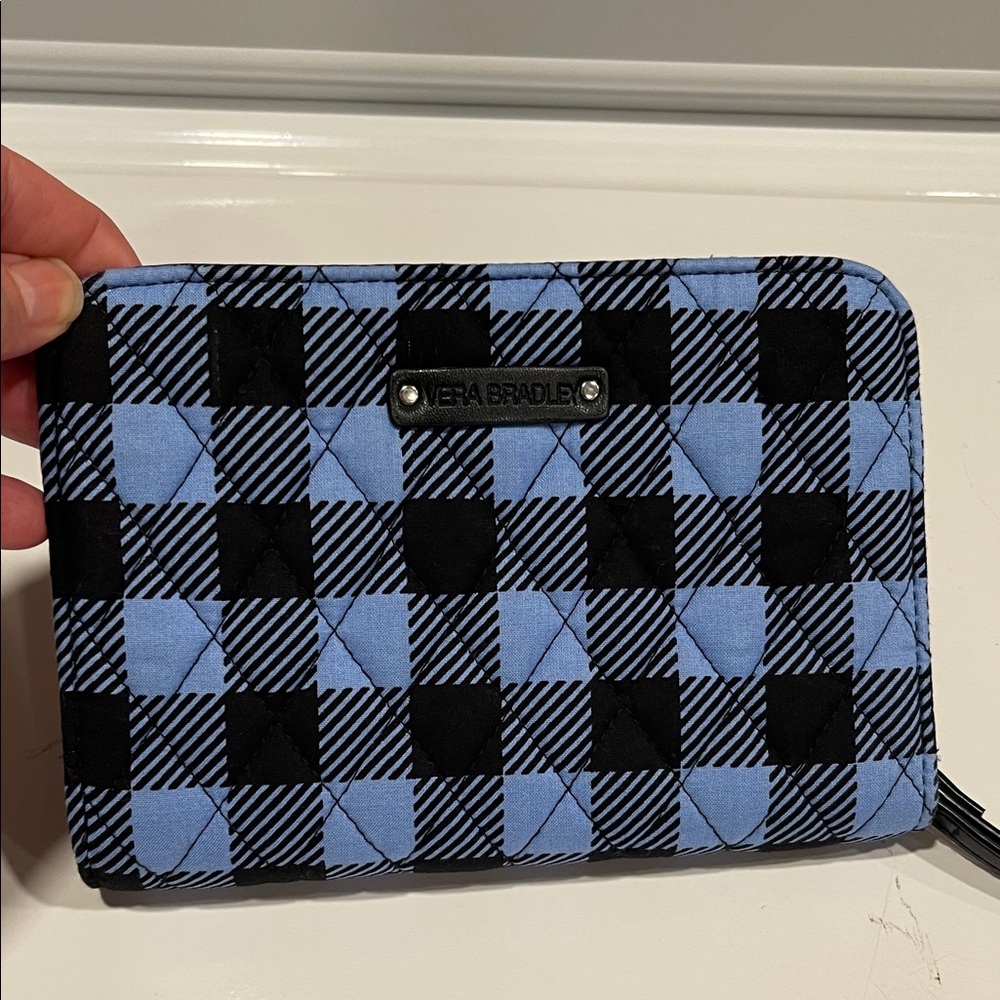Vera Bradley Blue and Black Checkered Wristlet